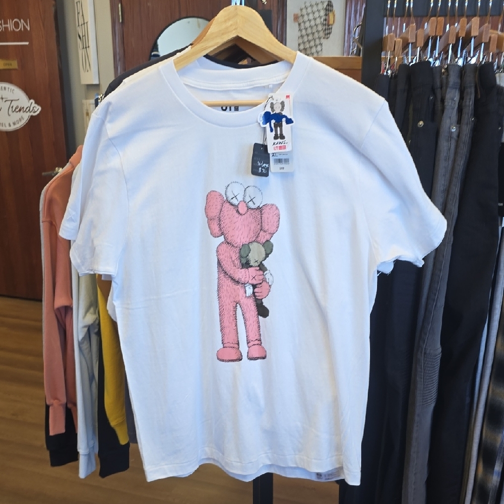 KAWS White and Pink Character T-Shirt